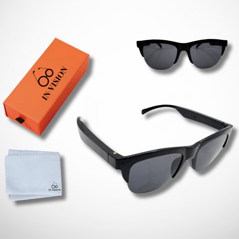 Gafas de sol inteligentes polarizadas con bluetooth, proteción UVA 100% micrófono y altavoces.
