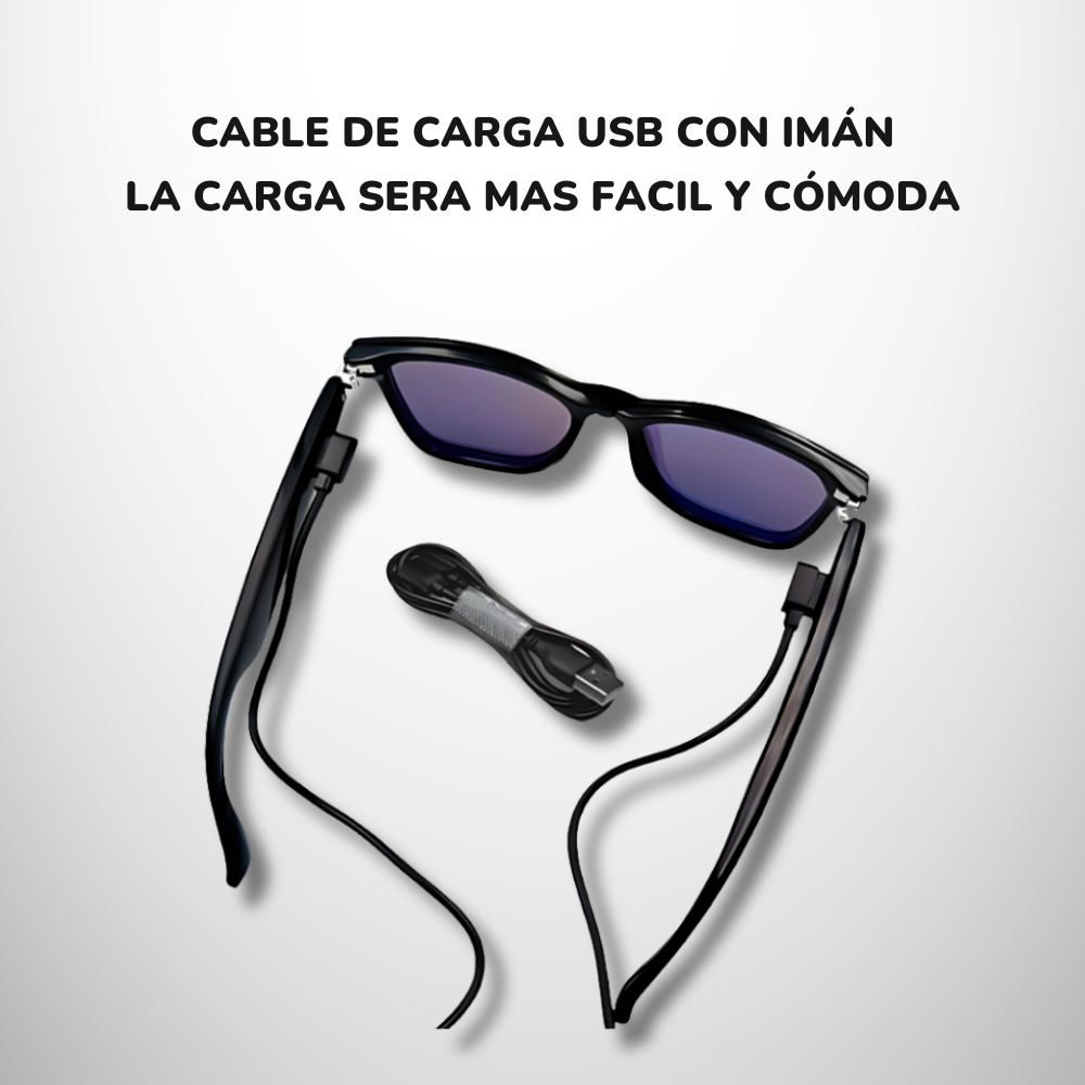 Gafas de sol magnéticas bluetooth, polarizadas, con micrófono, altavoces, protección luz azul y UVA 100%