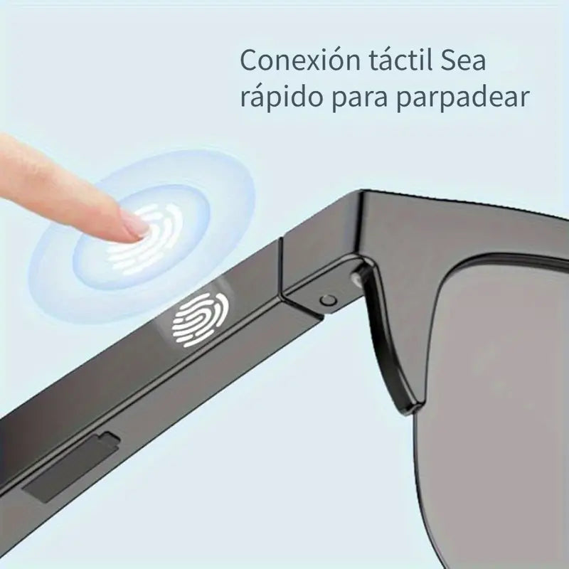 Gafas de sol inteligentes polarizadas con bluetooth, proteción UVA 100% micrófono y altavoces.